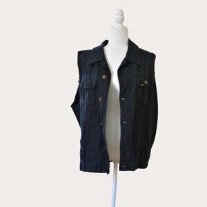 Lee Black Raw Edge Denim Vest – Size M